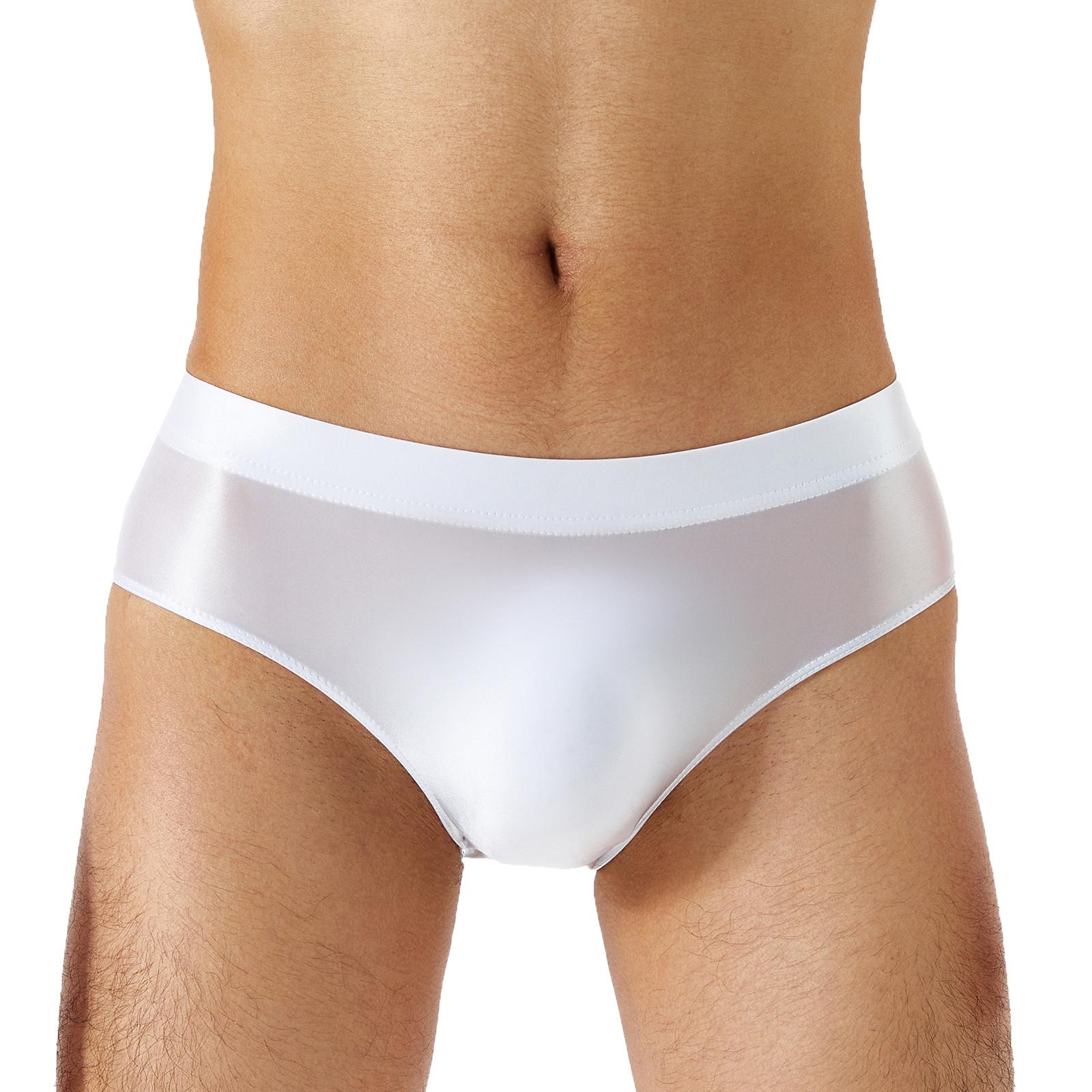 Fldy Sissy Panties Heren Zijdeachtig Glanzend Ondergoed Bikini Thongs Zwemmen Lingerie Slips M