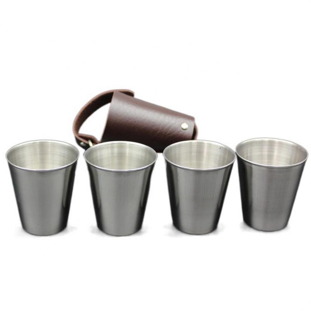 Metalowy kubek na piwo Nietoksyczny Nakładany Oszczędza miejsce 130g Stal nierdzewna Narzędzia do picia Zestawy podróżne na whisky Odporny na ścieranie 70ml