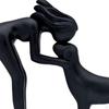 Women and Dog Statue Decoration 15.7x14cm Memory Gifts Sculpture for Tabletop