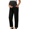 Pantaloni de Maternitate Negri cu Talie Înaltă - Casual, Elastici, Croială Largă, Versatili, Picior Drept