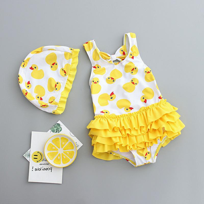 

Милый мультяшный детский слитный купальник быстросохнущий в корейском стиле для девочек 100 cm