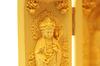Standing Amitabha Triad Statue, Natural Boxwood, Approximately 10cm Tall, Carved with Amitabha, Kannon, and Seishi Bodhisattva, Three Open Buddhas [Pa