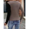Women's Spring Autumn T Shirt Fashion Slim Fit Waist Pleated V-neck Fashion Elegant Women Top