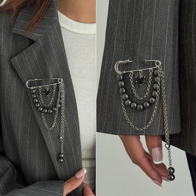  Metal Tassel Brooch Personality Versatile Pin Corsage Detachable Brooch Clothing Accessories For Women Jewelry Gifts