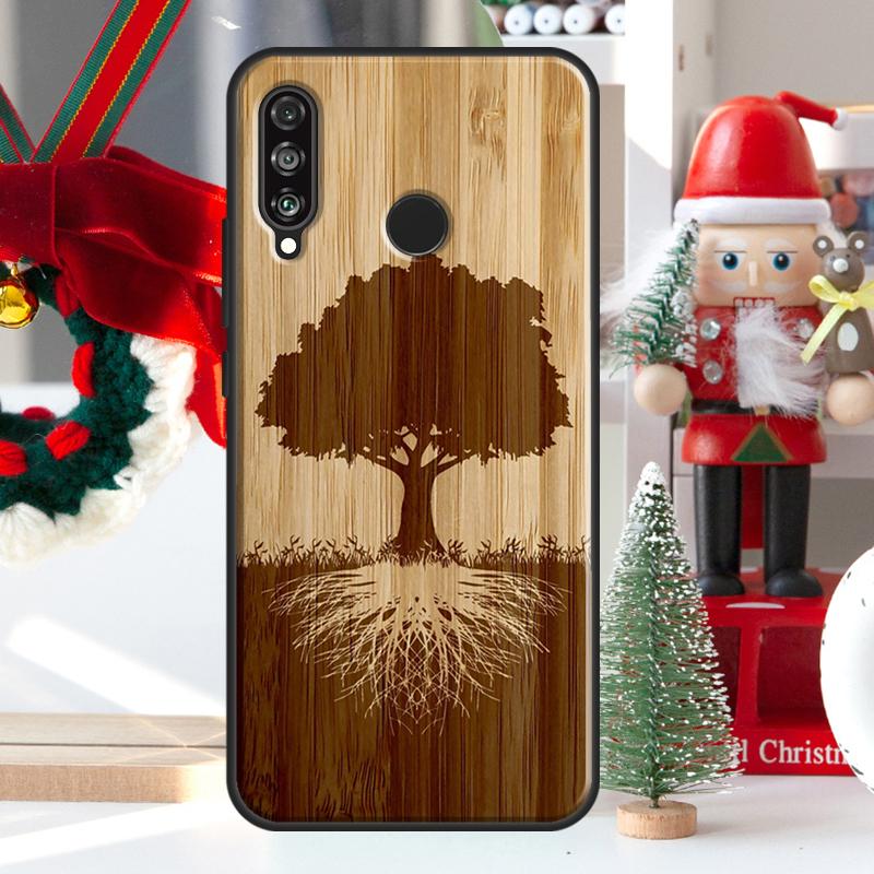 Tree Flower Bamboo Wood For Huawei Nova 9 10 SE 11 Pro Y60 Y70 Y90 Y61 Y91 Y72 Y73 12i 11i 8i P20 P30 P40 Lite Case