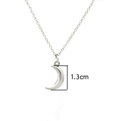 Summer, Curved Moon Pendant Necklace, Simple Little Moon Collarbone Chain Jewelry, Independent Packaging