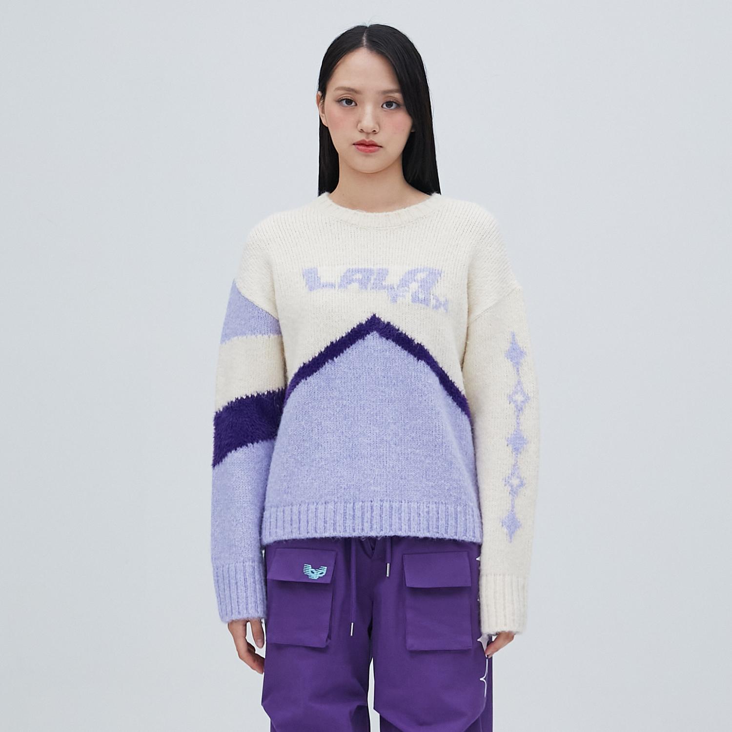 Lara Fox Lala Color Block Pullover Knit Ivory Bp4Kl008 Ivory/Ff