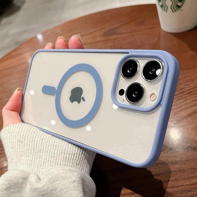 Stoßfeste, magnetische, klare Acryl-Telefonhülle für iPhone 15 14 13 12 11 Pro Max 14 Plus für Magsafe Wireless Charge Hard PC Cover