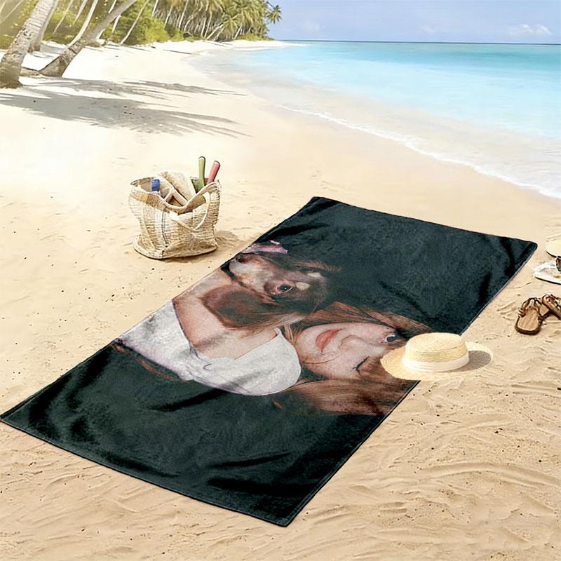 LISA Print Beach Towel, Large Soft Quick Dry Towel for Beach Camping Swimming