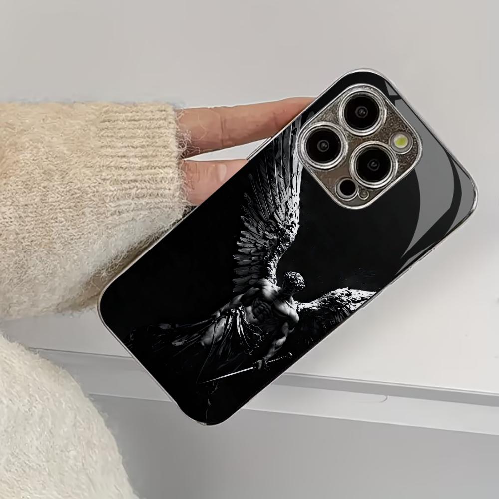 Exquisite Erzengel Mode Handyhüllen carcasa Smartphone Glas Handyhülle für iPhone 17 16 15 14 13 12 11pm Pro Plus fundas