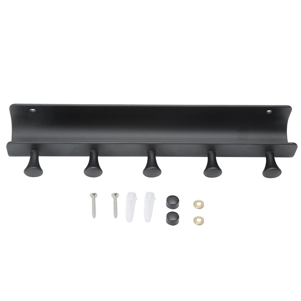 U Shaped Household Bathroom Wall Mounted Hook Aluminum Towel Clothes Storage Hanging 5 Hooks Rack