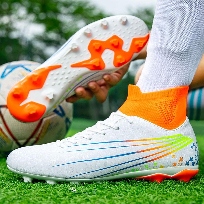 35-47 Men's High-top Socks Large Sizes of Long Nails Football Shoes Non-slip Wear-resistant TPR Artificial Corthiri Outdoor Children's Football Shoes