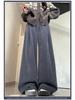 Women's High-Waisted Gray Corduroy Wide-Leg Pants - Autumn/Winter Plus Velvet Thickened Long-Leg Sports Sweatpants