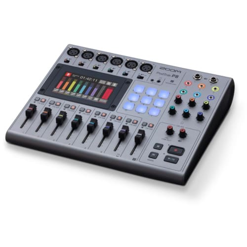 ZOOM P8 Podcast Equipment Recorder, Silver, with Six XLR Mic Inputs, Mixing, Recording, and Editing for Large Groups, All-in-One Podcast Studio Multi-