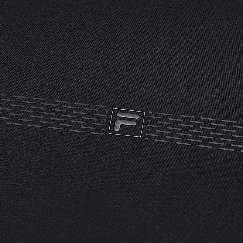 Men's FILA Polo Shirts Men's Jet Black Polo Collar Moderate Straight Fit