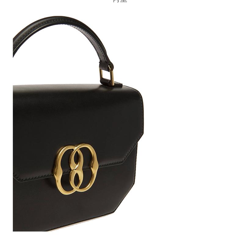 Bally Emblem Gold Logo Hardware Flap Leather Mini Square Handbag Women Handbags Black 6304008