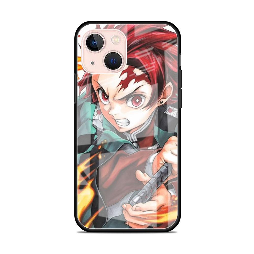 Demon Slayer Anime Glass Case For Apple iPhone 14 11 13 Pro 12 7 8 Plus SE 2022 XR X XS Max 6 6S Tempered Phone Cover