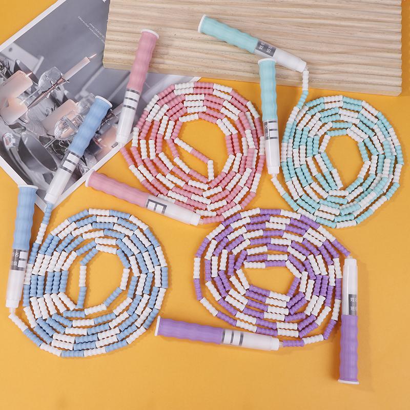 2.8M Skill Jumping Bamboo Jump Rope Pvc Beginners Soft Beaded No Tangle Segmented Fitness Workout Jump Rope Writable Names