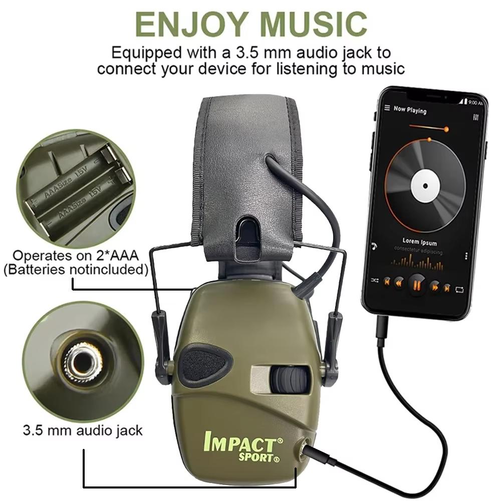 Outdoor Tactical Electronic Shooting Earmuff Active Anti-noise Headset Impact Sound Amplification Hearing protector