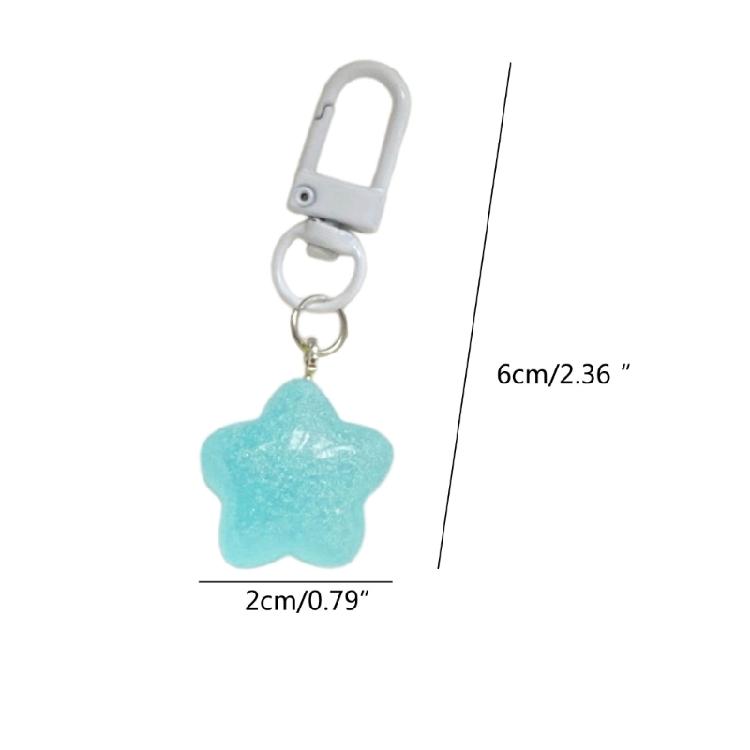 Star Keychain Fashionable Bag Accessory Portable Keyring Trendy Plastic Keychain