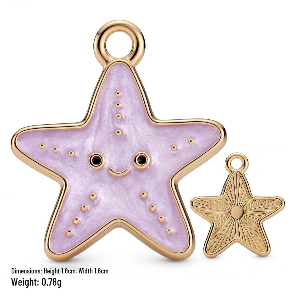 Colorful Alloy Ocean Charm Pendant for DIY Bracelets & Keychains