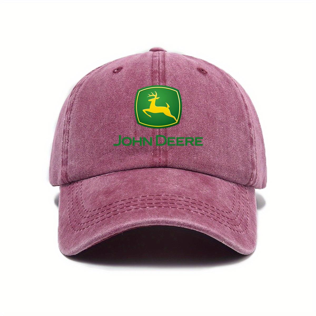 Nowa czapka z daszkiem męska nadruk amerykański retro miękki daszek damska JOHN DEERE adjustable pink