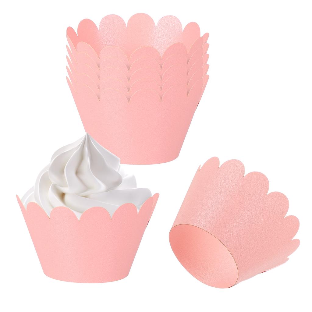 50pcs Baking Cupcake Wrapper Wraps Cake Box Baking Cups Standard Wave Decoration for Anniversary Birthday Weddings Parties