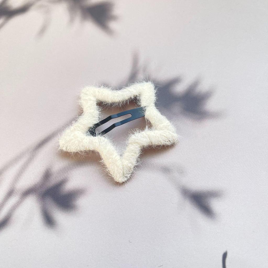 2023 Women's Plush Star Hair Clip: Furry Autumn/Winter BB Side Fringe Accessory