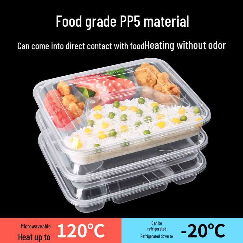 ZISIZ 1000ml Disposable Multi-Compartment Meal Containers