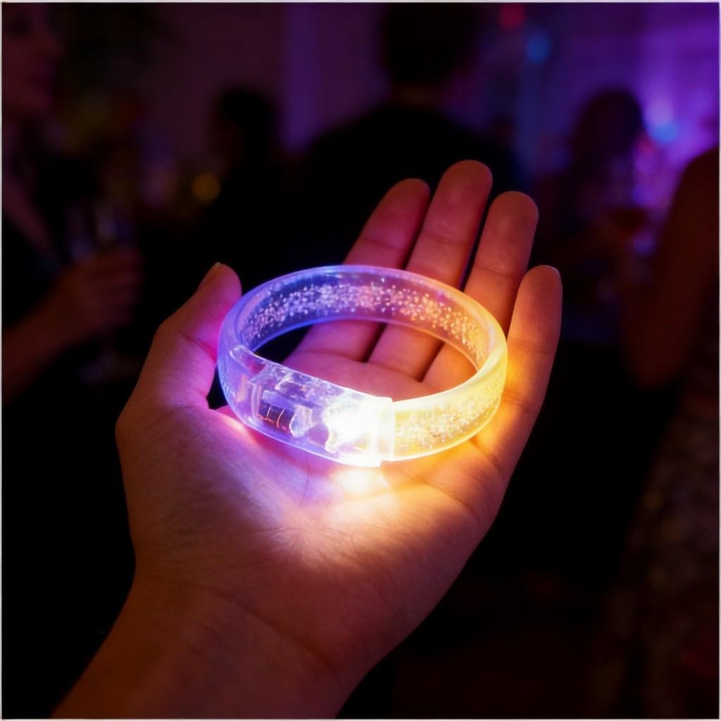 Led Glowing Hand Bracelet Concert Prop Waterproof Flashing Party Accessory For Night Events