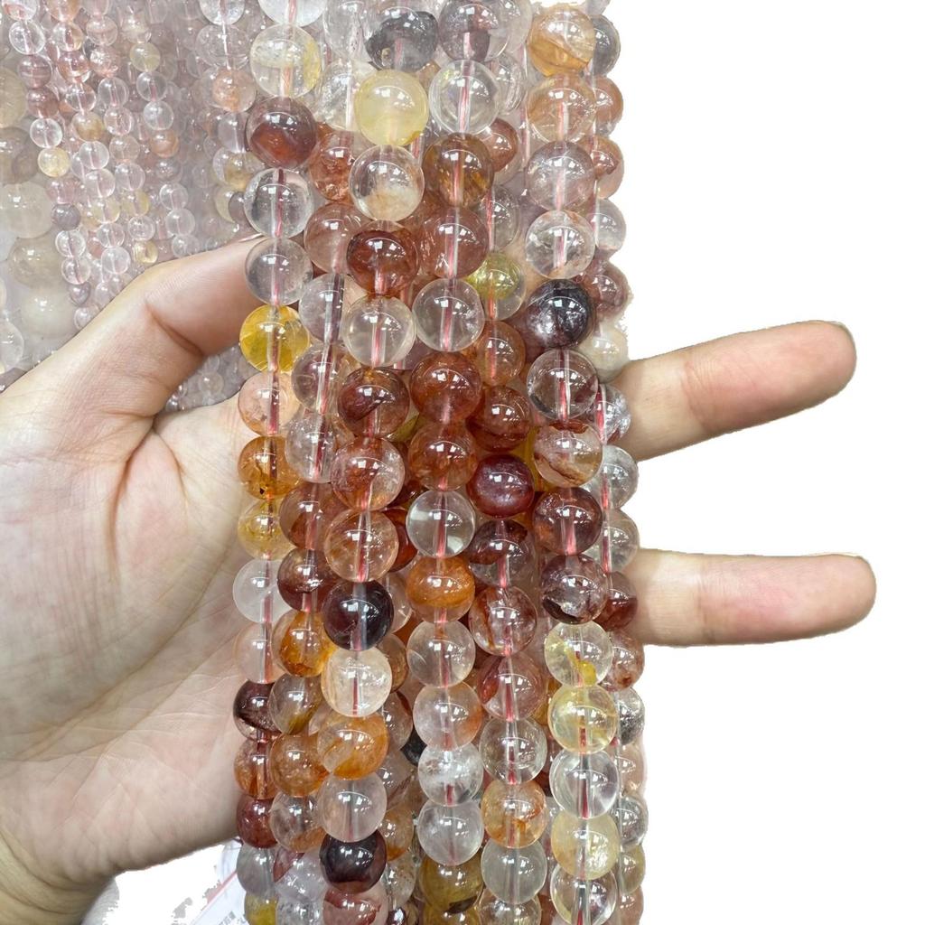 Natural Red Phantom Quartz Round Beads for DIY Jewelry Accessories