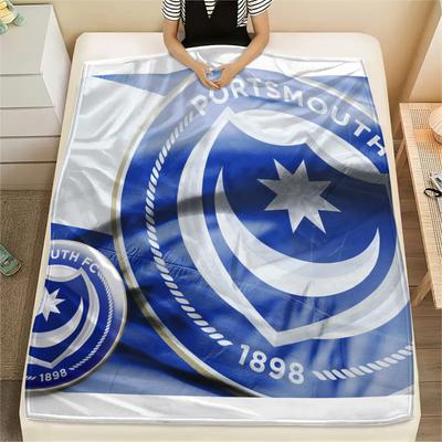Portsmouth FC,pattern Flannel Blanket, High Quality Comfortable for All Seasons, Home Decor, Warmth and Comfort, Perfect for Gifts.
