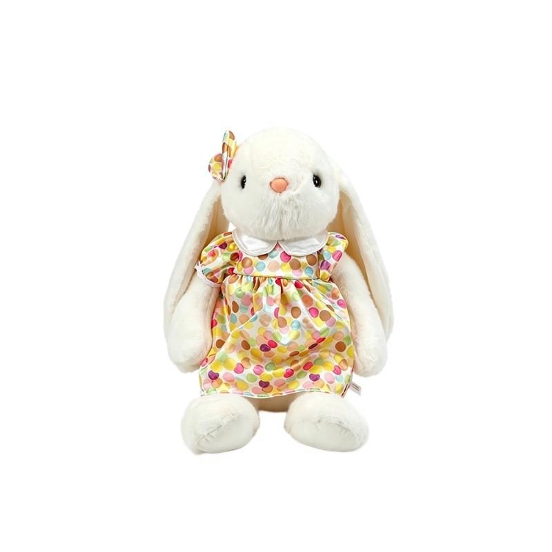 Plush Bunny Toy With Floral Dress For Kids And Giftgiving