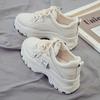 Spring New Women's Shoes with Sponge Cake Thick Bottom and Height Increase, Solid Color Casual Sports Little White Shoe Girl