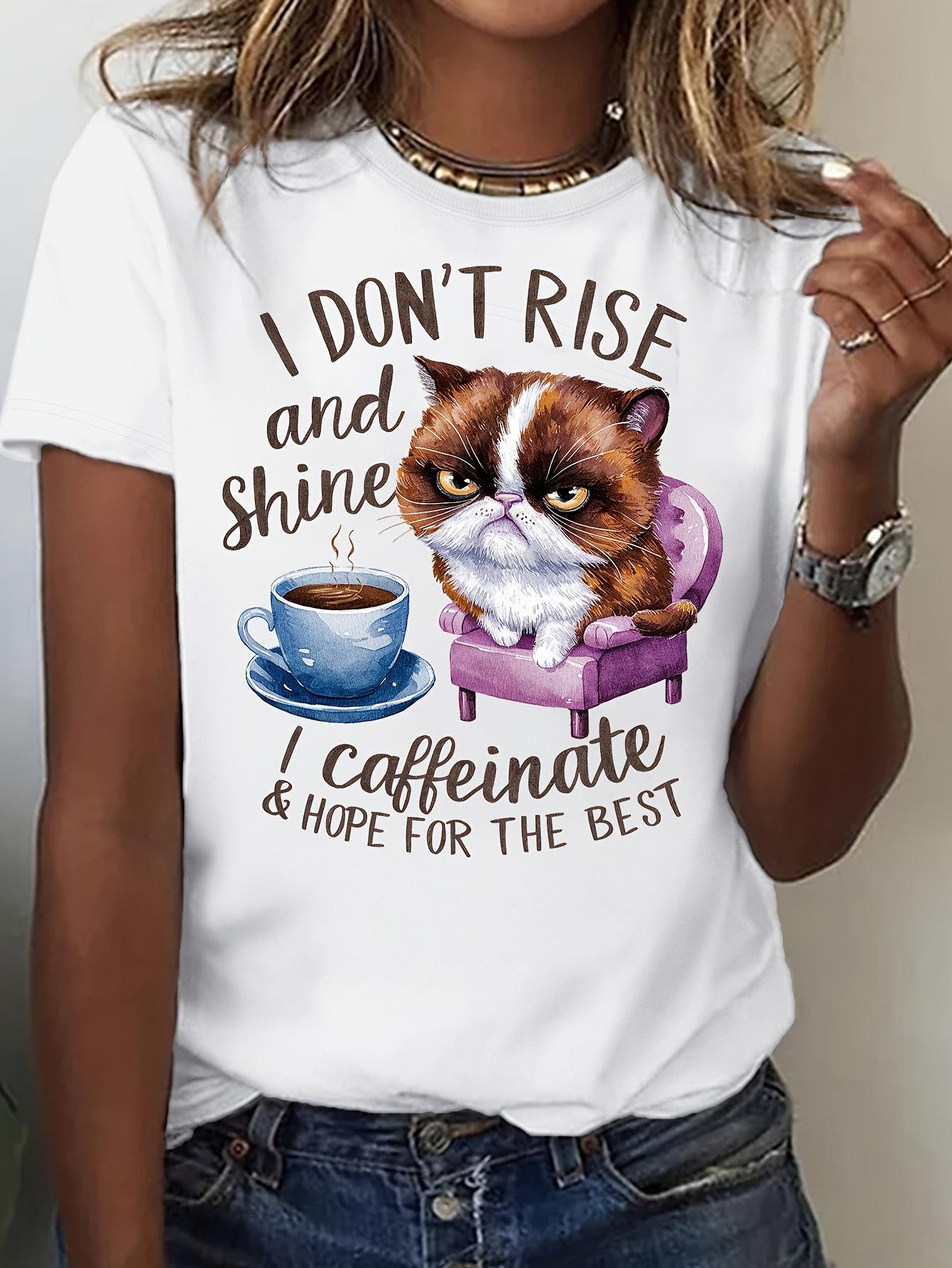 Grumpy Cat Coffee I don t rise and shine T-shirt L