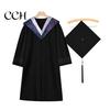 Graduation Ceremony Attire Bachelor Uniform Matte Gown Cap Tassel Set V-Neck Long Sleeve Commencement Outfit Robe And Ceremonies Photo Props Suit