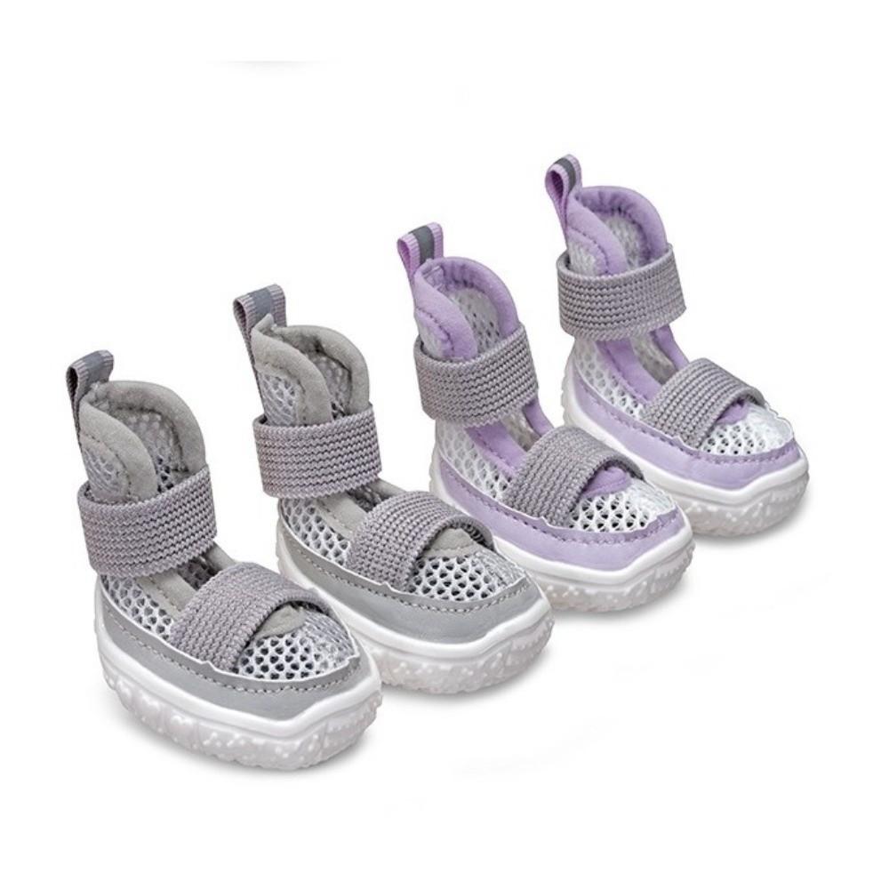 4PCS/SET Comfortable Pet Sandals Adjustable Dog Mesh Shoes Anti Slip Dog Shoes  All Seasons