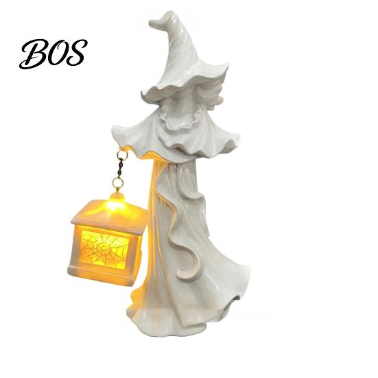 Detailed Halloween Lantern Witch Hanging Ornaments, Hand-Held Spider Web Hollow Lantern, Gothic Texture Theme for Desktop Decoration Dark Decor