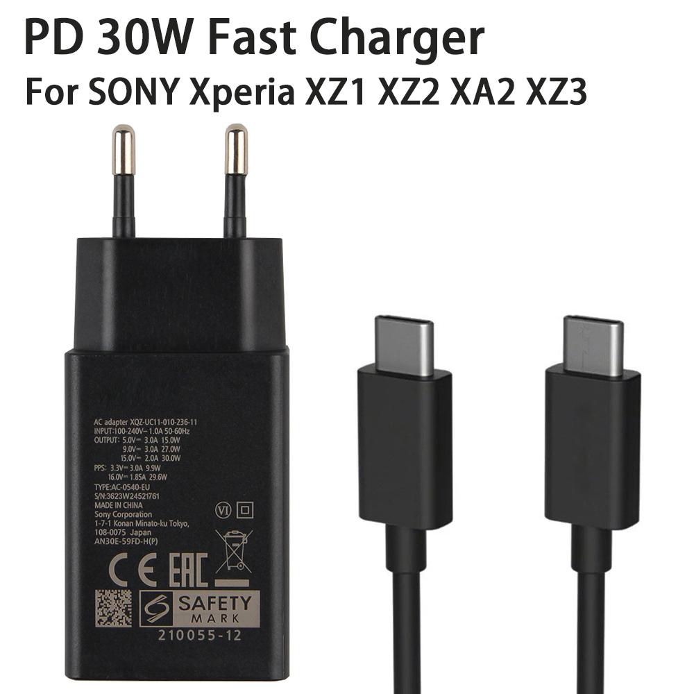30W XQZ-UC1 PD Fast Charger USB24 Type-C Cable For Sony Xperia