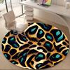 1PC Leopard Print Office Round Area Rug, Indoor Mat Suitable ForOffice, Under Office Chairs Bedroom Living Room Home Decor, Room Deco G032