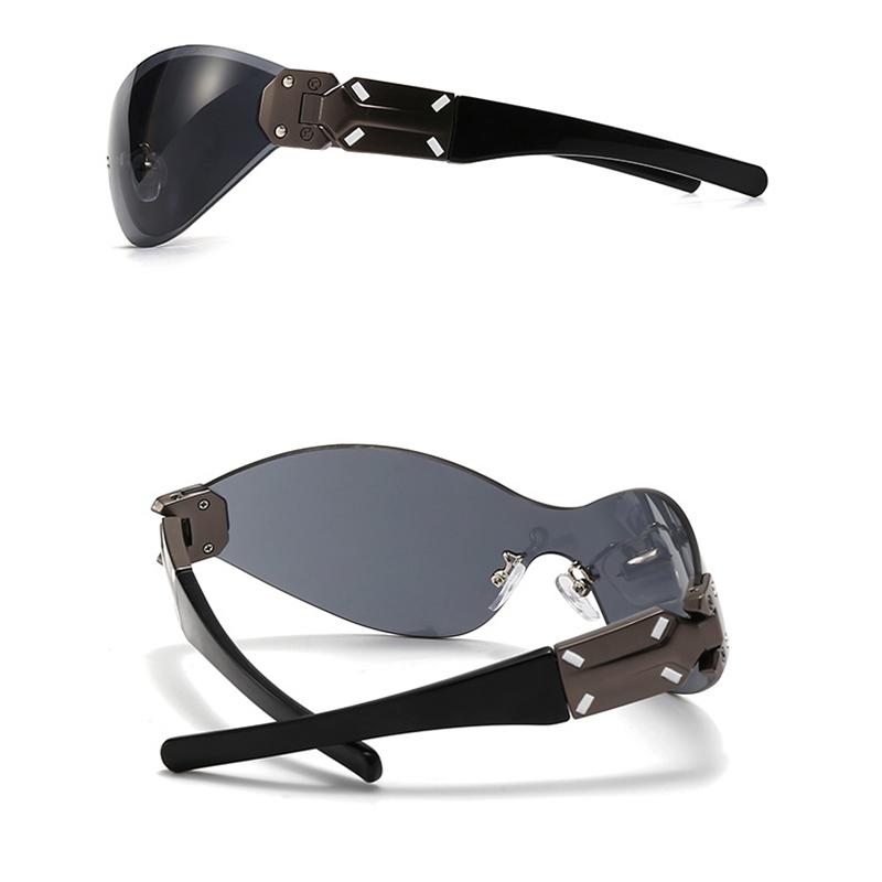 Y2K Rimless Metal Sunglasses Luxury Brand Designer Vintage UV400 Protection Punk Style for Women Men
