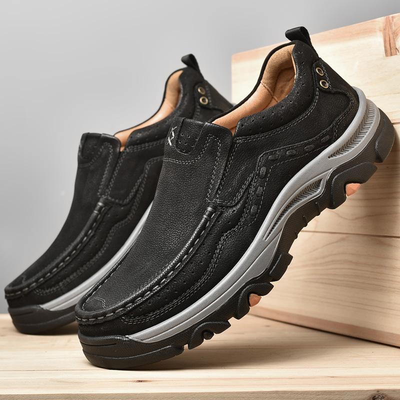 

Чоловічі туристичні черевики шкіряні дихаючі висококласні повсякденні шкіряні черевики чоловічі вуличні м яка підошва коров яча шкіра низькі чоловічі черевики 46