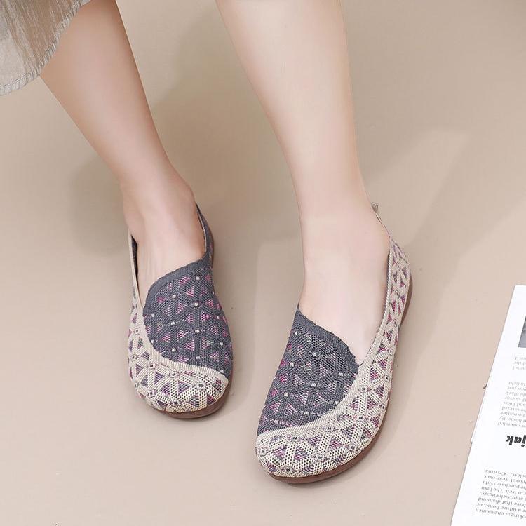 Wiosenne damskie buty na płaskim obcasie z miękką podeszwą, swobodne, leniwe, oddychające, płytkie, materiałowe buty dla mam