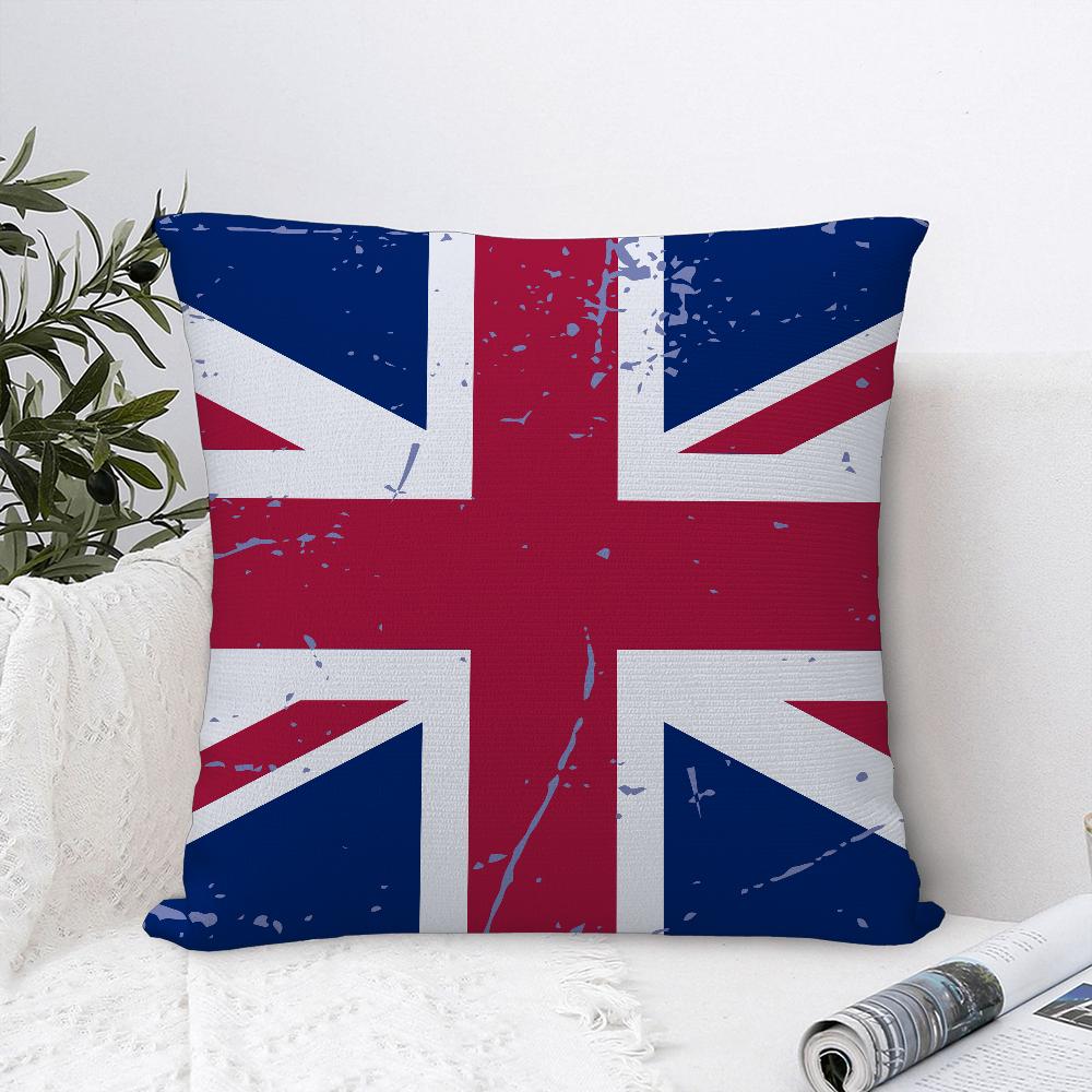 Union Jack Flag Pillow Case Plush Fabric Soft Pillowcase Double Sided Print Sofa Cushion Cover Throw Pillow Cover