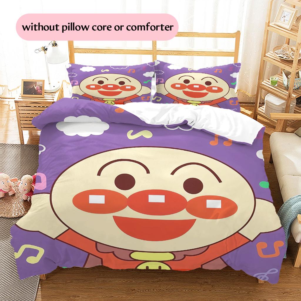 Anpanman Classic Bedding Set Duvet Cover Pillowcase No Filler, Soft Home Bedroom Decor, Perfect Gift for Fans.chl