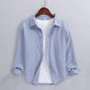 Long Sleeve 100cotton Man Shirts Spring and Summer Casual Tops Dress Shirt Lapel Collar Solid Color Button Shirt Simple Style Men Clothing