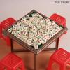1Set 1:12 Dollhouse Miniature Mahjong Table And Chair Model Furniture Home Model Decor Toy Doll House Accessories