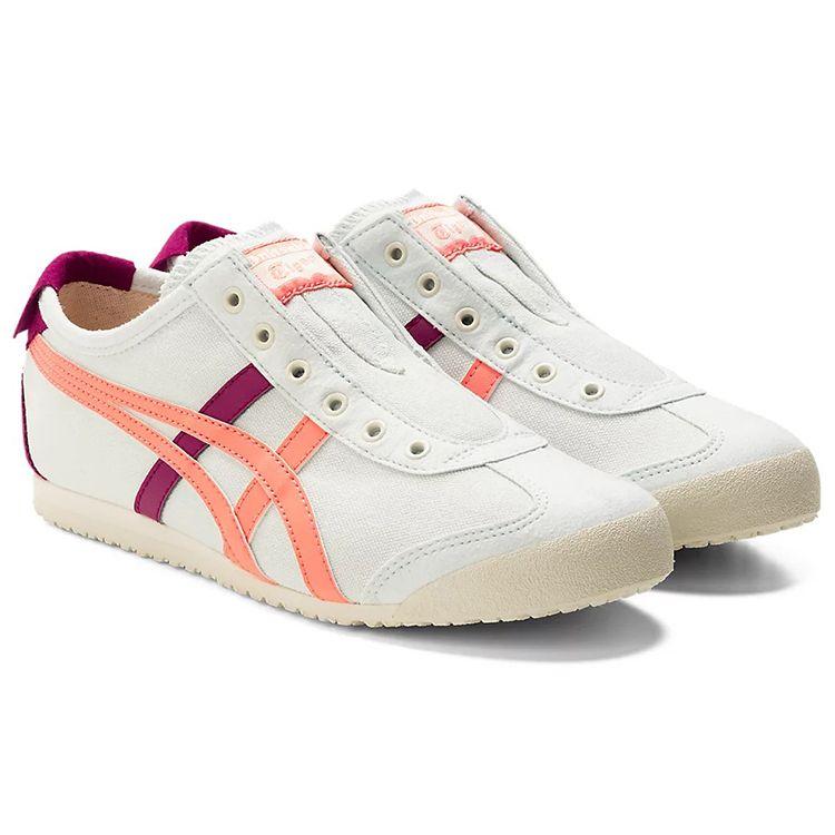 Onitsuka Tiger Mexico 66 Slip-On Comfortable Lightweight Durable Low-Top Running Shoes Women sneaker White Orange Purple 1182A087-400