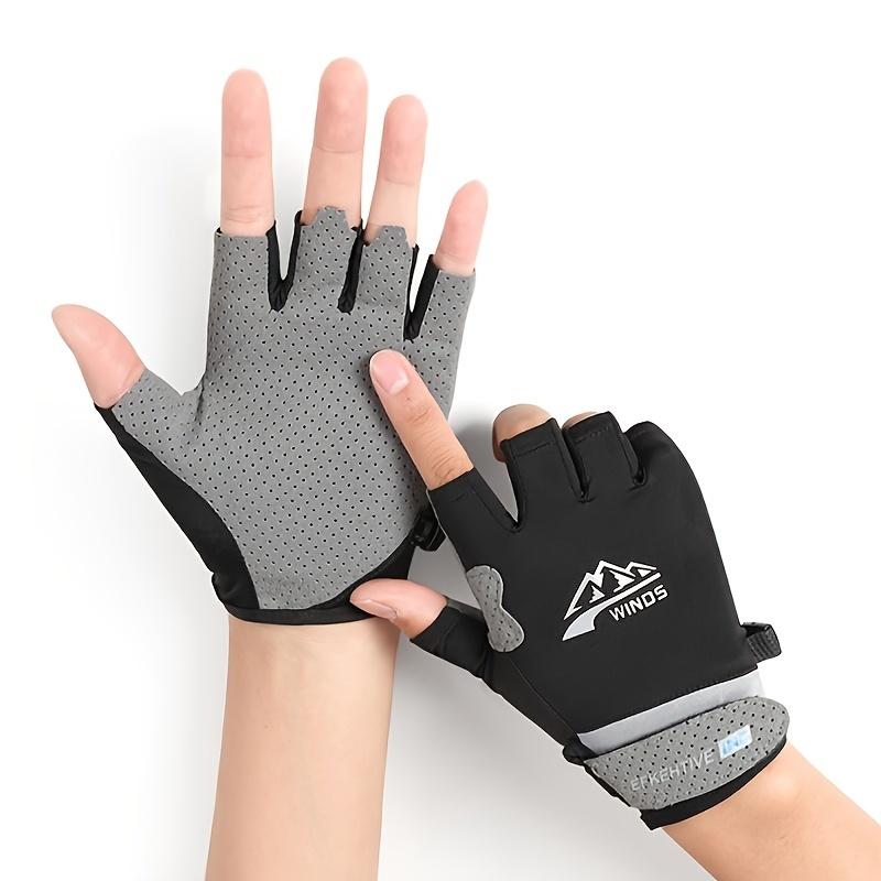 Guanti Mezza Dita Estivi Traspiranti Touchscreen Seta Ghiacciata Ciclismo Pesca Guanti Anti-UV Antiscivolo Escursionismo Guida Equitazione