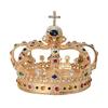 Tiaras et Couronnes en Cristal Royal Diadème Headpiece Reine Roi pour Hommes Femmes Ornements de Cheveux Pageant Pom Bijoux de Cheveux Accessoires
